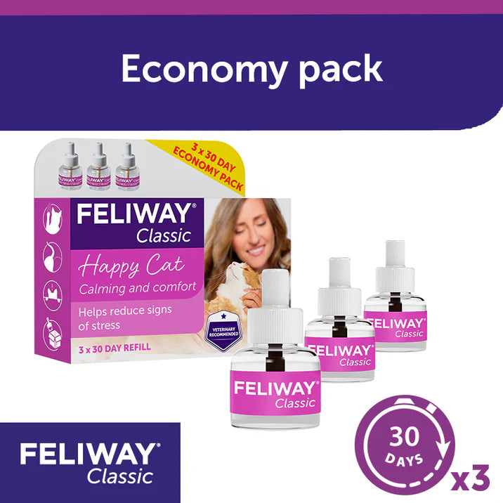 FELIWAY Classic 3x48ml Refill – Calm and Comfort for Cats